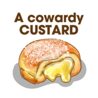 🍞 A cowardy CUSTARD crema pasticcera, cibo, dolce, zuccherato, codardo, umorismo whatsapp sticker