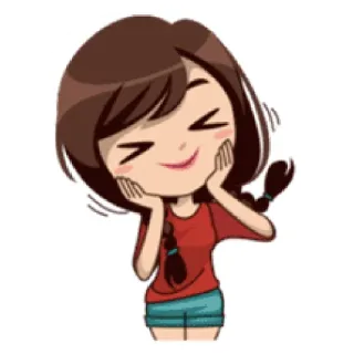 🌻 cartoon, girl, happy, cute telegram sticker
