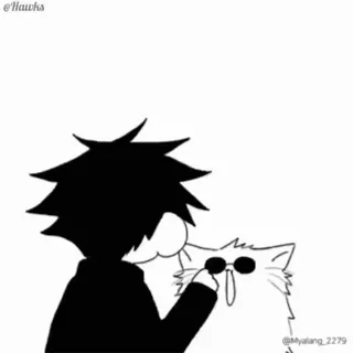 😎 @Hawks anime, fofo, gato, óculos de sol, pessoa, desenho animado, ilustração telegram sticker