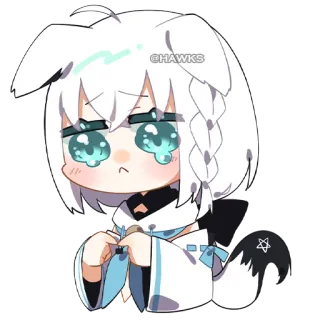 🥺 @HAWKS Anime, Volpe, Piangente, Triste, Kawaii, Arte digitale whatsapp sticker
