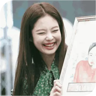 😂 Jennie donna, sorriso, kpop, cantante, felice, ritratto telegram sticker