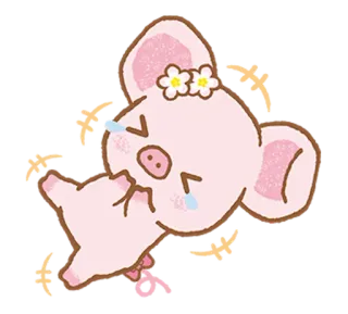 🤣 cerdo, dibujos animados, lindo, animal, rosa, emoji, pegatina telegram sticker