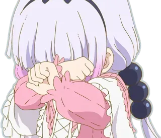 😢 Kanna Kamui Miss Kobayashi's Dragon Maid anime, kanna kamui, crying, sad, dragon maid, miss kobayashi's dragon maid telegram sticker