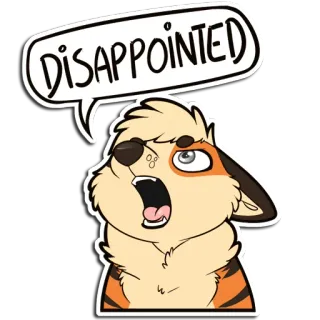 😫 DISAPPOINTED furry, animal, disappointed, complaining, cartoon, sticker telegram sticker