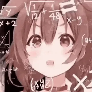 🤯 VX anime, math, confused, dog, equation telegram sticker