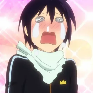 💈 Yato Noragami anime, huilen, verdrietig, tranen, emotioneel, Noragami, Yato whatsapp sticker