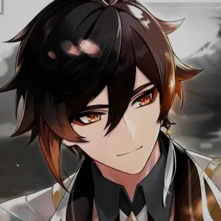 🍵 Zhongli Genshin Impact Anime, Postać, Zhongli, Genshin Impact, Gra wideo, Męski, Brązowe włosy telegram sticker