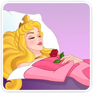 😴 Aurora Sleeping Beauty Disney, princesa, dormindo, rosa, desenho animado, conto de fadas telegram sticker