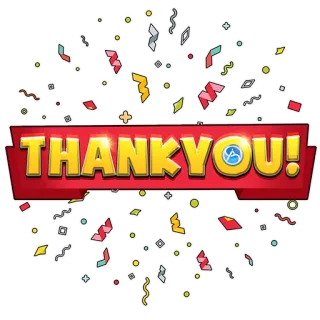 🙏 THANKYOU! grazie, coriandoli, festa, apprezzamento telegram sticker