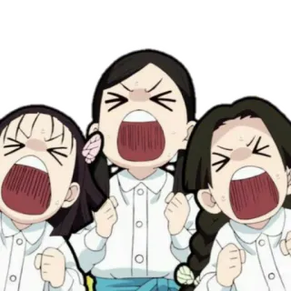 😱 Anime, Enojado, Gritando, Chicas, Dibujos animados whatsapp sticker