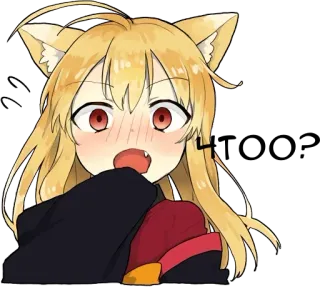 😳 Anime, Garota gato, Kawaii, Desenho animado, Fofo whatsapp sticker