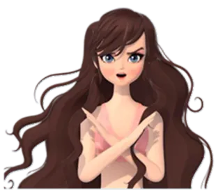😠 Anime, Fille, Bras croisés whatsapp sticker