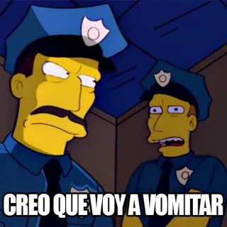 😖 Clancy Wiggum The Simpsons CREO QUE VOY A VOMITAR Cartone animato, Polizia, Agente, Vomito, Malato, Wiggum telegram sticker