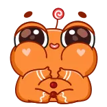 ☺️ süß, kawaii, frosch, orange, sticker, emoji telegram sticker