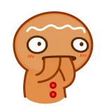 😳 bánh gừng, bánh quy, dễ thương, lo lắng, hoạt hình, món tráng miệng telegram sticker
