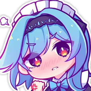 🥲 Аниме, Горничная, Мультфильм, Милый, Злой, Чиби telegram sticker