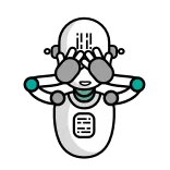 🙈 หุ่นยนต์, ซ่อน, การ์ตูน, น่ารัก, แอนดรอยด์ telegram sticker