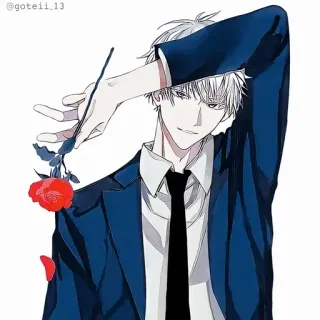 💠 Anime, Manga, Personaje, Arte, Rosa, Hombre, Traje whatsapp sticker