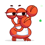 🦠 게, 만화, 동물, 해양 생물, 캐릭터 telegram sticker
