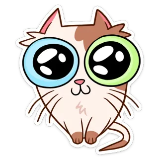 😳 katze, aufkleber, niedlich, cartoon, tier, kawaii, große augen telegram sticker