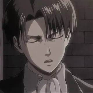 🦅 Levi Ackerman Attack on Titan Аниме, Персонаж, Манга, Серьезный, Портрет, Персонаж аниме, Леви Аккерман whatsapp sticker