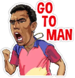 🏏 GO TO MAN wütend, schreien, person, cartoon telegram sticker