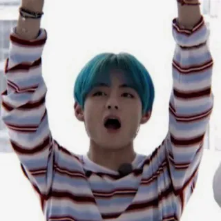 ⚔ V K-Pop, BTS, V, blaue Haare, Koreanischer Pop, Sänger telegram sticker
