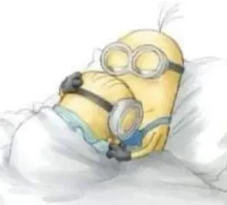 🌟 Minions minions, cartoon, hug, sleep, cute, funny telegram sticker