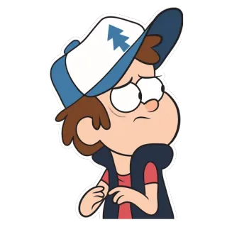 😟 Dipper Pines Gravity Falls kartun, Dipper, karakter, Gravity Falls telegram sticker