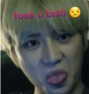 😛 fook u bish offensivo, scortese, insultante, slang whatsapp sticker