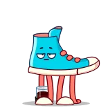 😪 обувь, кроссовки, мультфильм, анимированный, персонаж, обувь whatsapp sticker