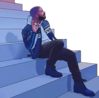 ☠ Drake Drake, raper, celebryta, artysta, muzyka, kreskówka, rysunek telegram sticker