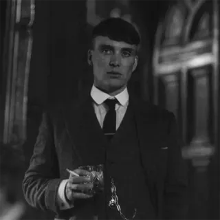 ▪️ Thomas Shelby Peaky Blinders homem, terno, vintage, retrato, fumando, Peaky Blinders whatsapp sticker