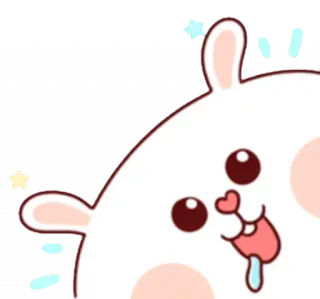 🤤 кролик, зайчик, милый, каваий, животное, наклейка telegram sticker