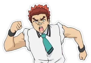 🏃 Anime, Personagem, Irritado, Masculino, Gravata telegram sticker