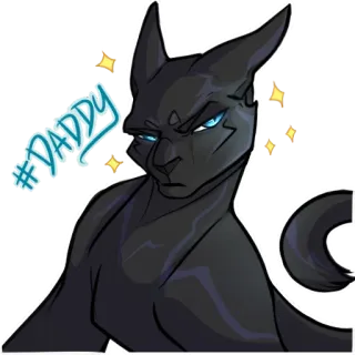 💪 #DADDY Katze, Tier, Glitzer, Blau, Haustier telegram sticker