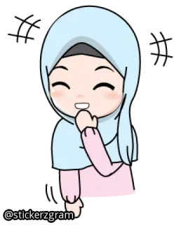 😀 musulmana, ragazza, hijab, carina, adesivo whatsapp sticker