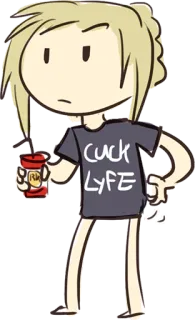 😒 CUCK LYFE offensivo, meme, umorismo, cartoni animati telegram sticker
