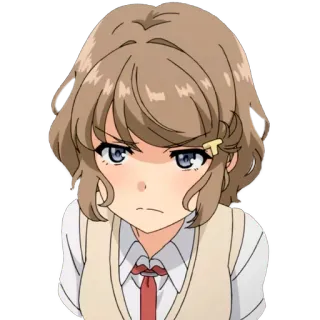 😒 anime, girl, angry, scowl, cute telegram sticker