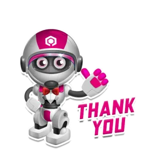 👍 THANK YOU robot, thank you, greeting, appreciation, cartoon, celebration whatsapp sticker