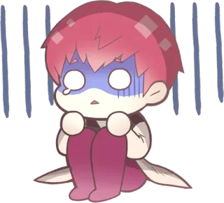 😨 Chibi, Triste, Piangendo, Preoccupato, Anime, Manga, Kawaii, Carino telegram sticker