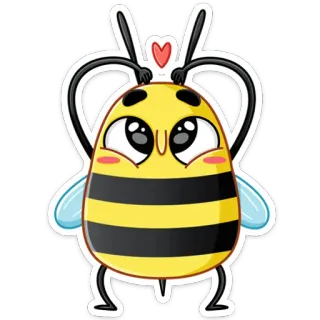 ❤️ ハチ, マンガ, かわいい, ステッカー, 昆虫, 動物 telegram sticker