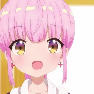 ☺️ 动漫, 卡通, 女孩, 粉色头发, 可爱, 开心, 角色 whatsapp sticker