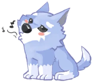 🎵 волк, животное, милый, мультфильм, наклейка telegram sticker