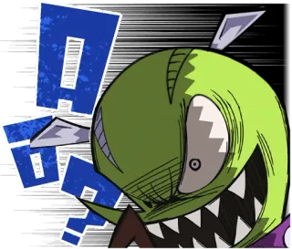 ❓ AAA!! cartoon, monster, angry, expression, shouting telegram sticker