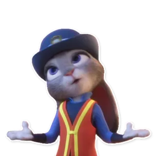 🙄 Judy Hopps Zootopia lapin, police, policier, dessin animé, zootopie whatsapp sticker