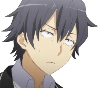 😓 Hikigaya Hachiman My Teen Romantic Comedy SNAFU Anime, Personagem, Engraçado, Sticker, Masculino, Adolescente telegram sticker