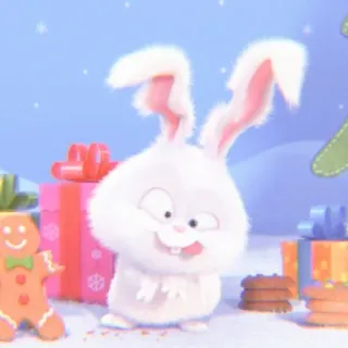 🐰 Snowball The Secret Life of Pets conejo, conejo, dibujos animados, animal, animado, lindo, fiesta telegram sticker