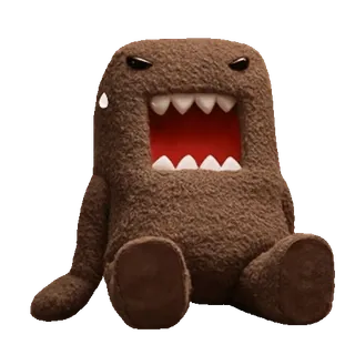 💬 Domo 괴물, 카와이, 갈색, 장난감, 봉제인형, 도모군 telegram sticker
