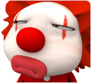 🤡 Clown, traurig, rote Nase, Make-up, Cartoon whatsapp sticker